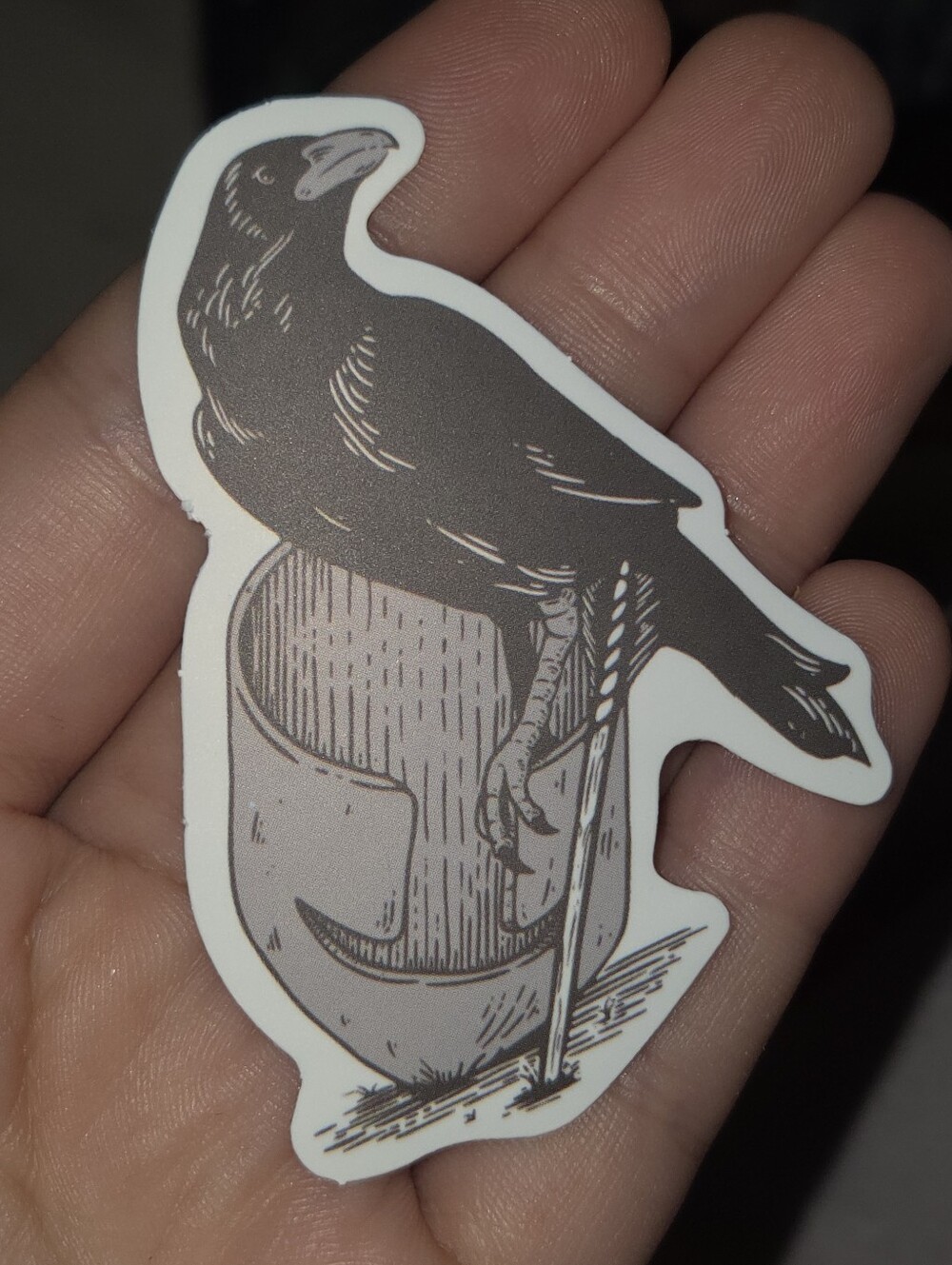 Classic Raven Bird Sticker - Black